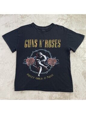 Guns N’ Roses “Sweet Child O’ Mine” Graphic Print Tee Faded Black Mens Medium